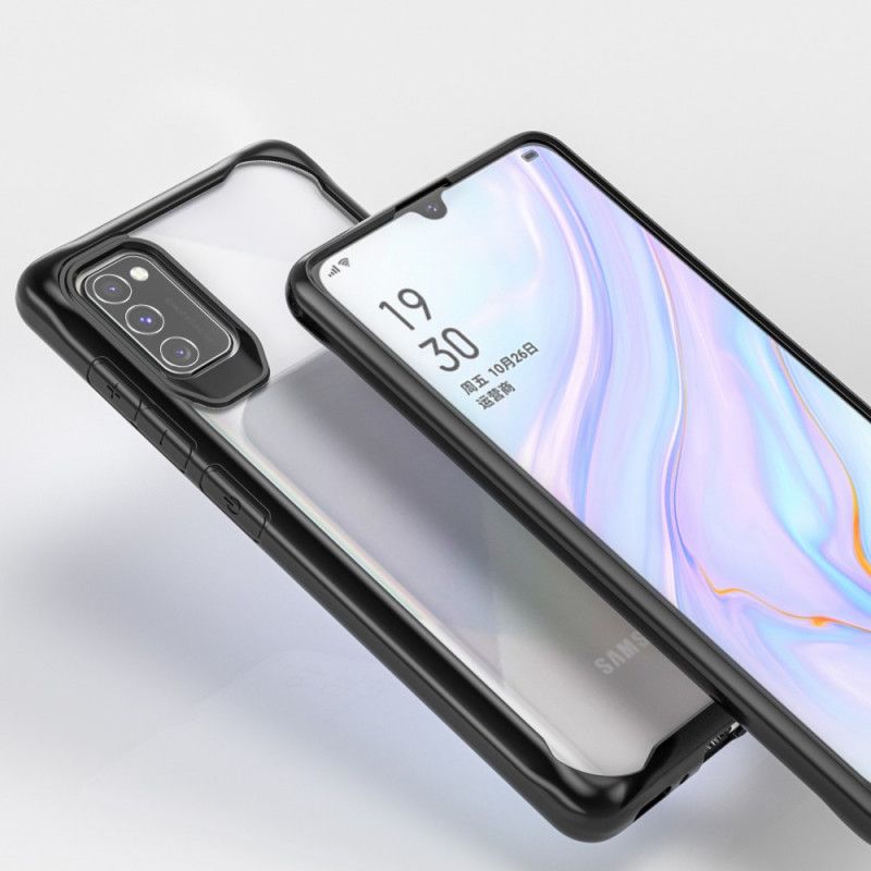 Cover for Samsung Galaxy A41 Sort Hybrid Silikonefælgdesign