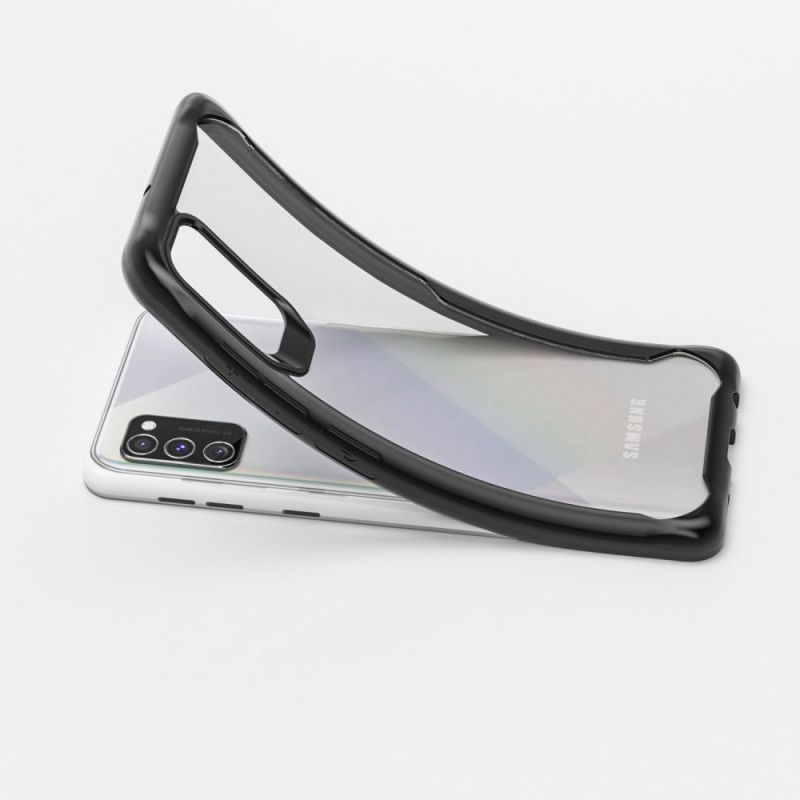 Cover for Samsung Galaxy A41 Sort Hybrid Silikonefælgdesign