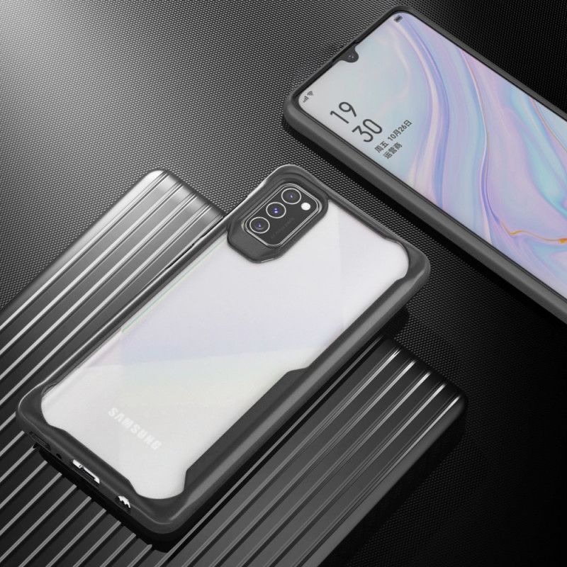 Cover for Samsung Galaxy A41 Sort Hybrid Silikonefælgdesign