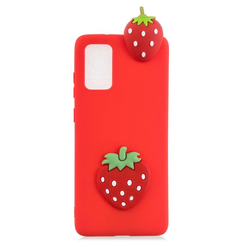 Cover Samsung Galaxy A41 3D Jordbær