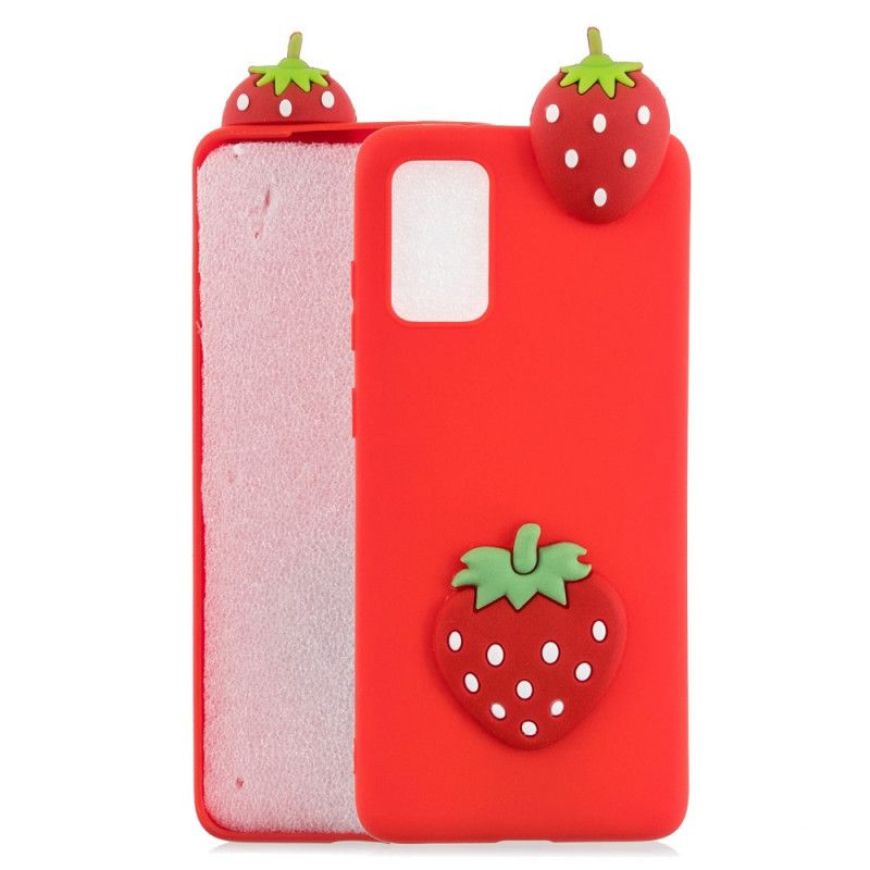 Cover Samsung Galaxy A41 3D Jordbær