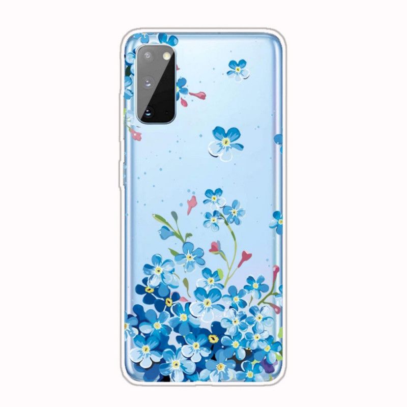 Cover Samsung Galaxy A41 Blå Blomster Original