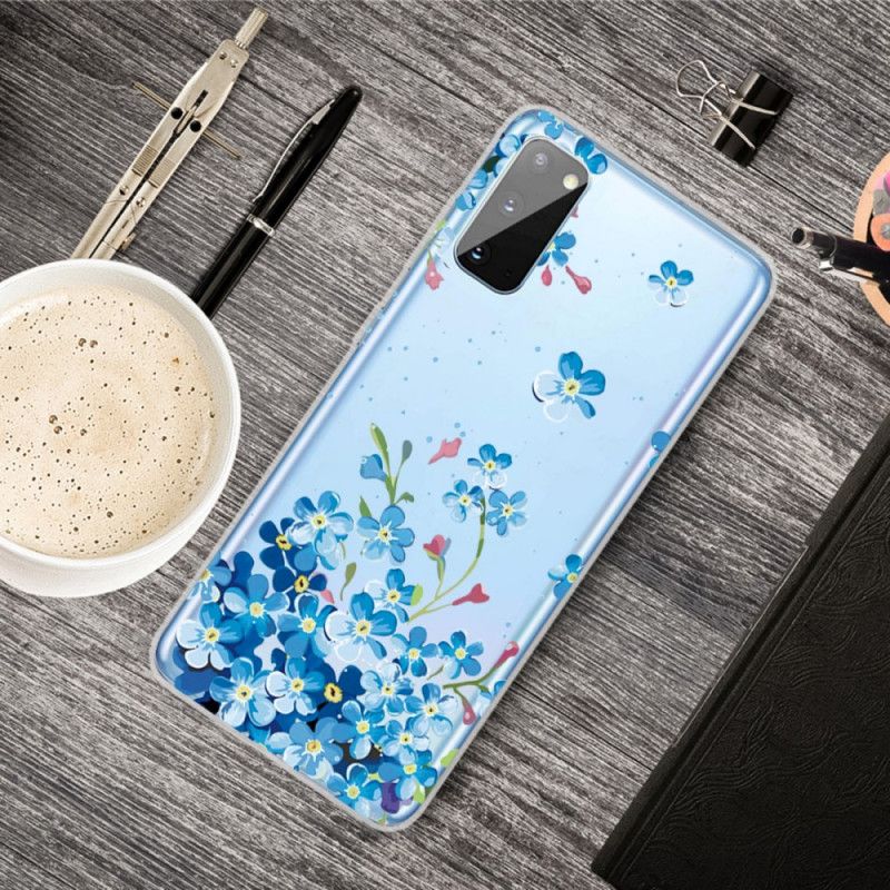 Cover Samsung Galaxy A41 Blå Blomster Original