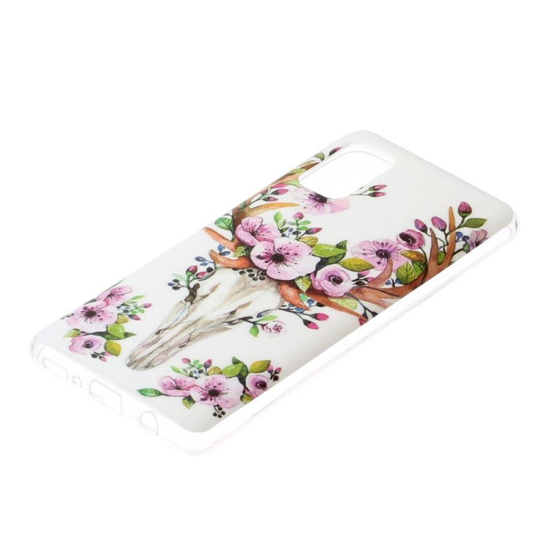 Cover Samsung Galaxy A41 Fluorescerende Blomstrende Elg