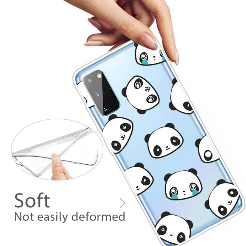 Cover Samsung Galaxy A41 Gennemsigtige Sentimentale Pandaer Beskyttelse