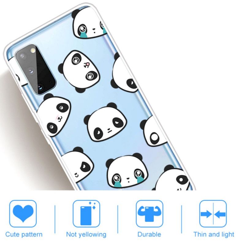 Cover Samsung Galaxy A41 Gennemsigtige Sentimentale Pandaer Beskyttelse