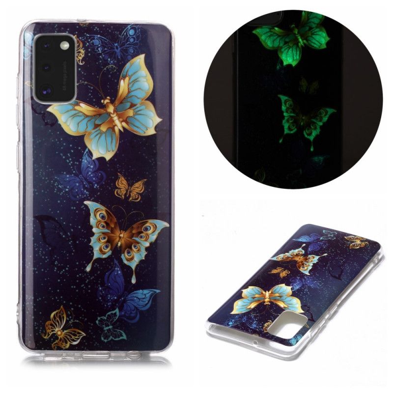 Cover Samsung Galaxy A41 Lyseblå Fluorescerende Sommerfugleserie Beskyttelse