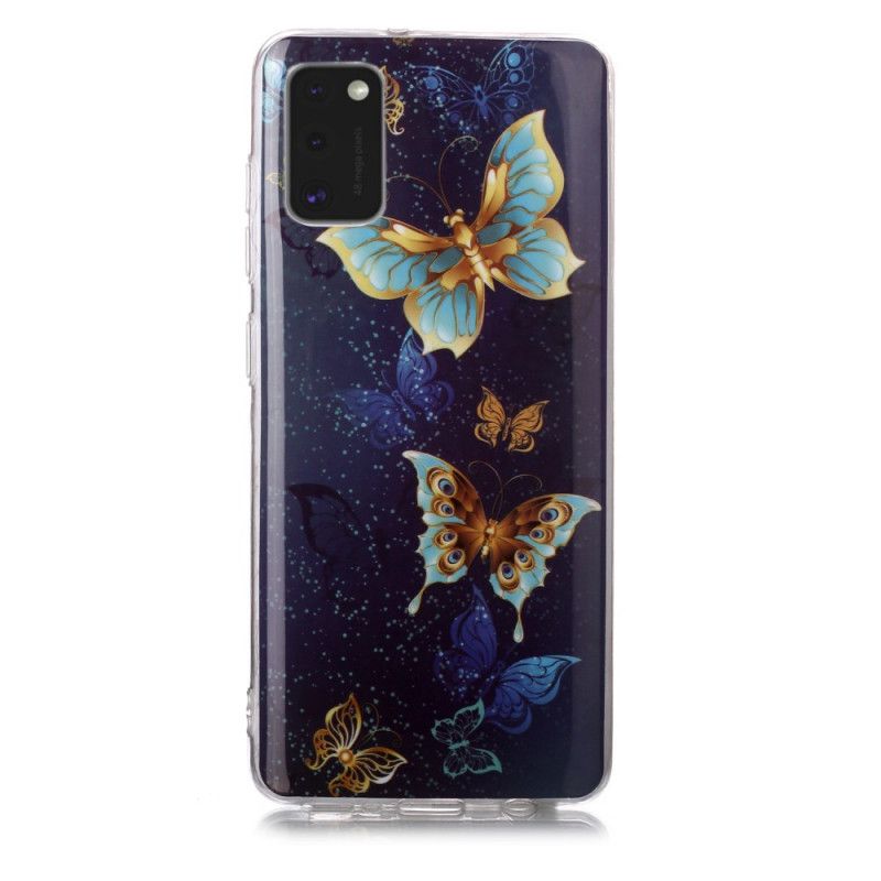 Cover Samsung Galaxy A41 Lyseblå Fluorescerende Sommerfugleserie Beskyttelse