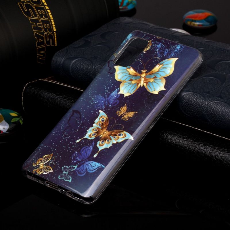 Cover Samsung Galaxy A41 Lyseblå Fluorescerende Sommerfugleserie Beskyttelse