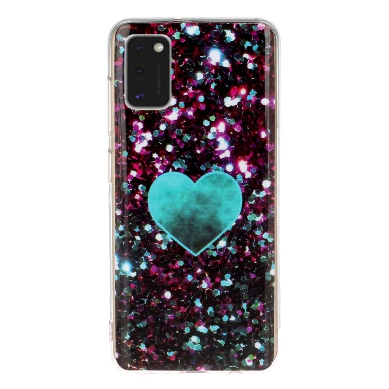 Cover Samsung Galaxy A41 Magenta Marmorglitter Beskyttelse