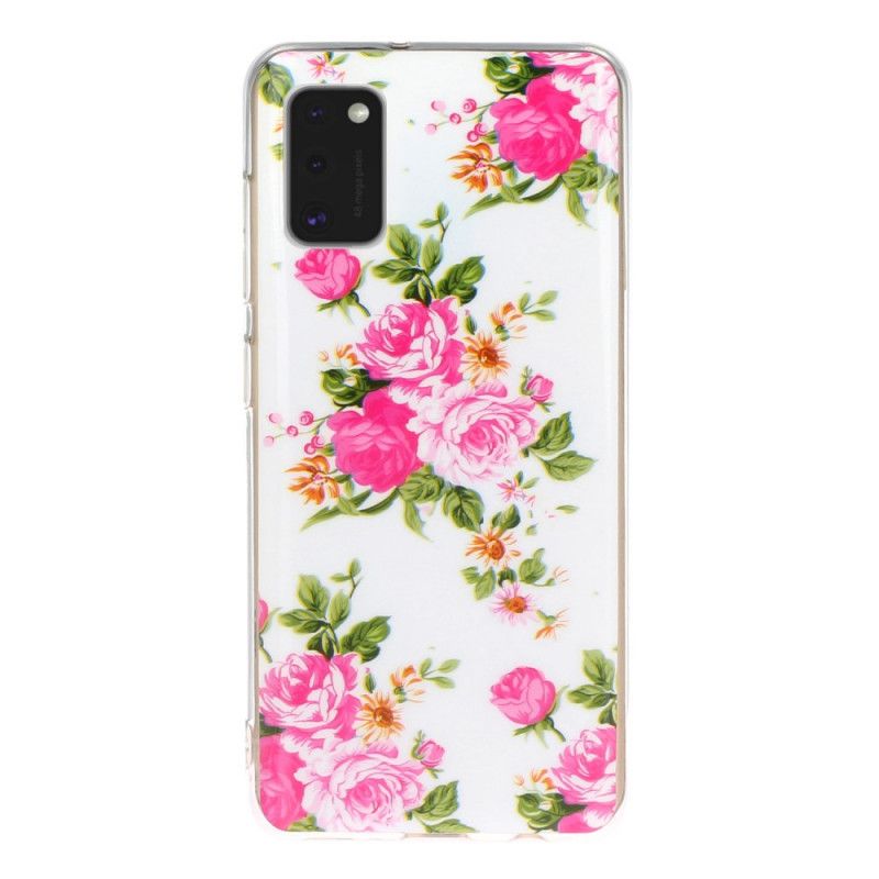 Cover Samsung Galaxy A41 Mobilcover Fluorescerende Frihedsblomster