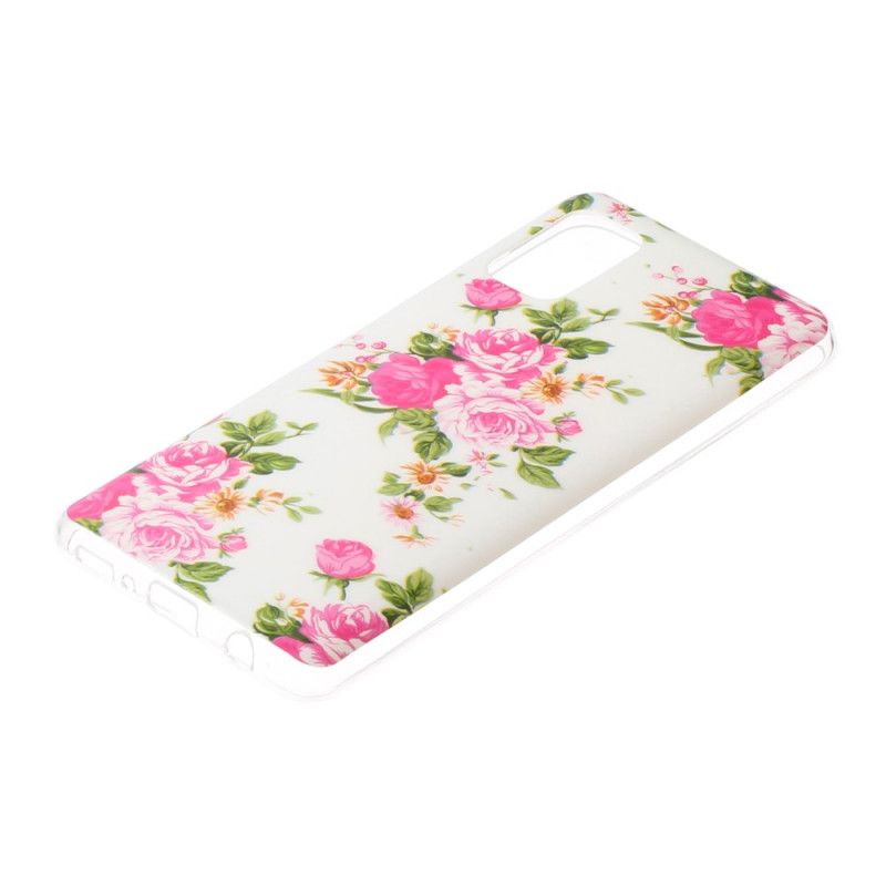 Cover Samsung Galaxy A41 Mobilcover Fluorescerende Frihedsblomster