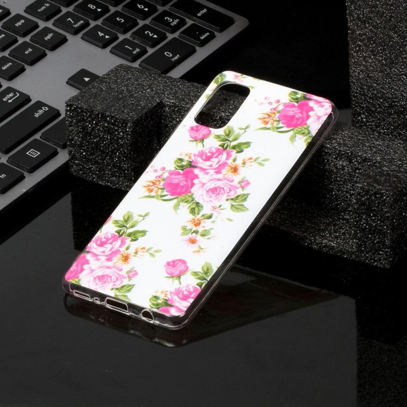 Cover Samsung Galaxy A41 Mobilcover Fluorescerende Frihedsblomster