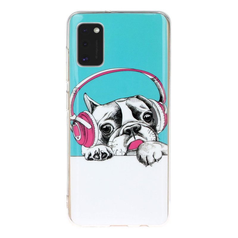 Cover Samsung Galaxy A41 Mobilcover Fluorescerende Hund