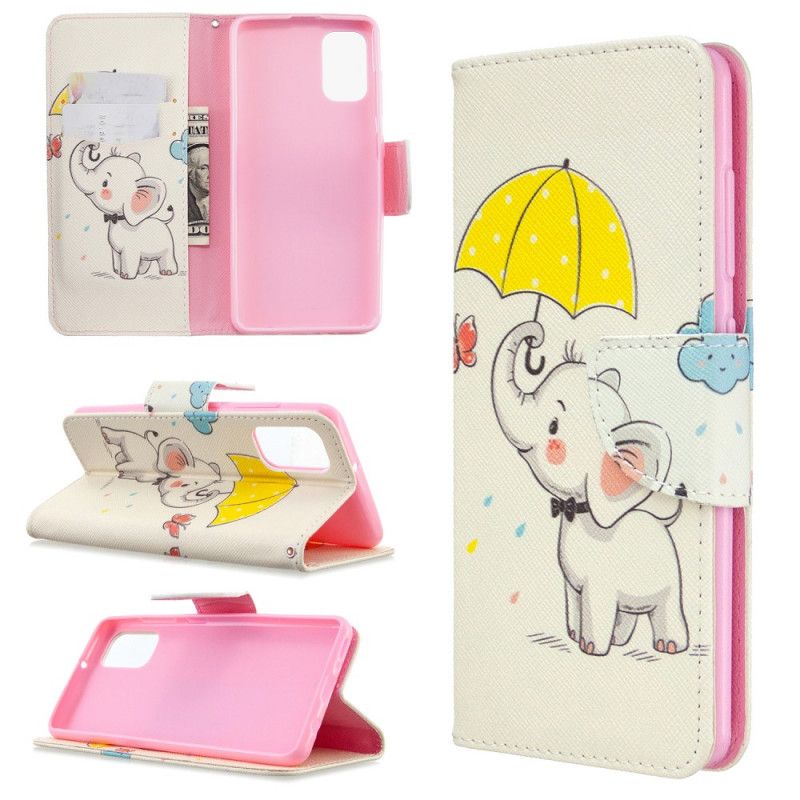 Flip Cover Læder for Samsung Galaxy A41 Baby Elefant