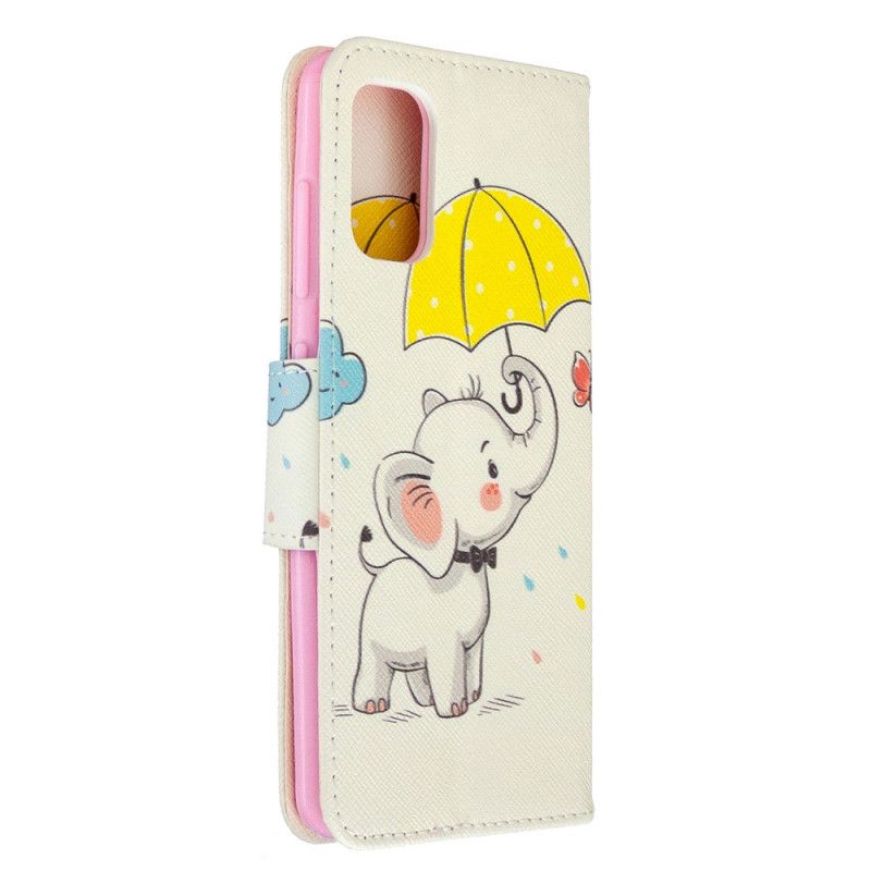 Flip Cover Læder for Samsung Galaxy A41 Baby Elefant