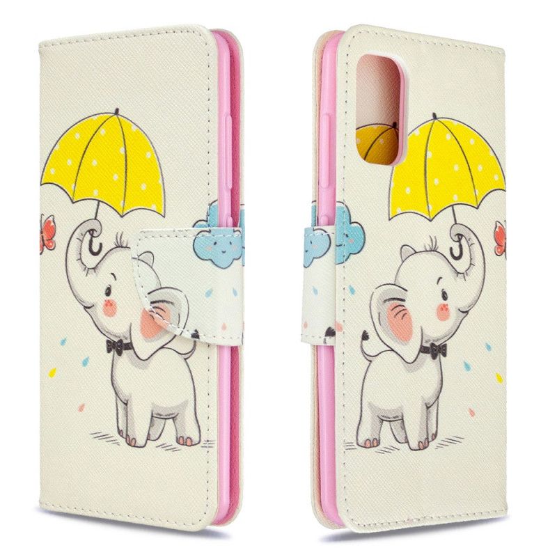 Flip Cover Læder for Samsung Galaxy A41 Baby Elefant