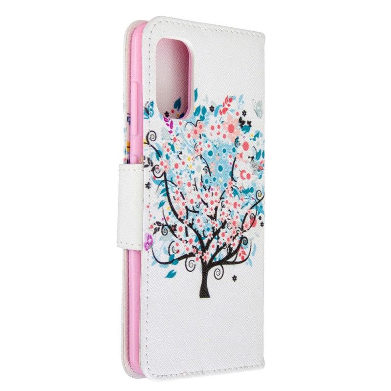 Flip Cover Læder for Samsung Galaxy A41 Blomstret Træ