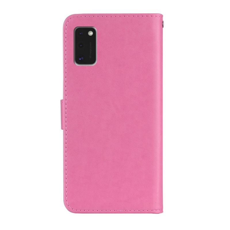 Flip Cover Læder for Samsung Galaxy A41 Grå Uglemandala Og Charme