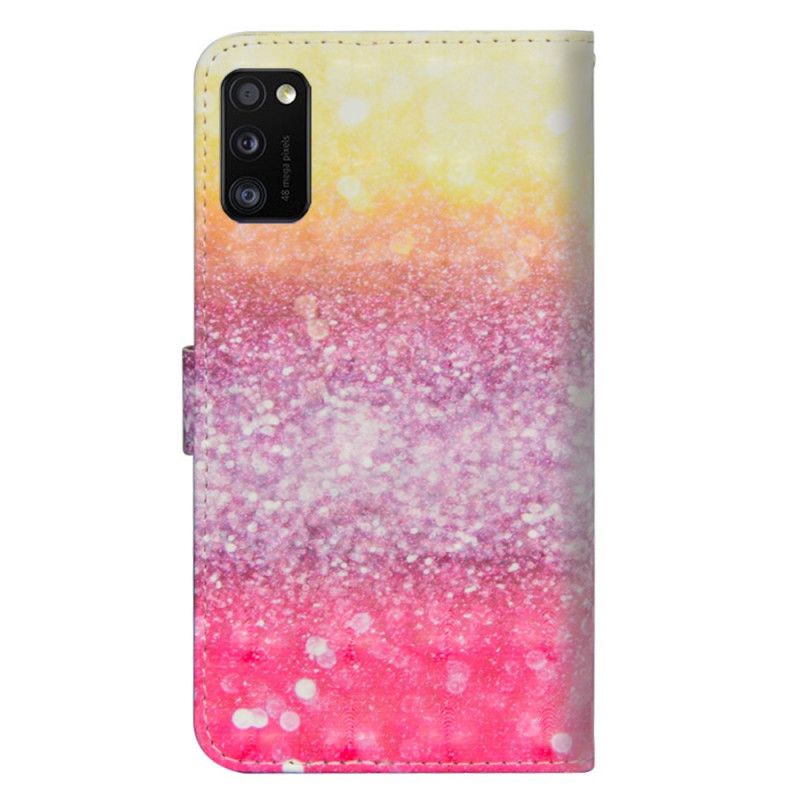 Flip Cover Læder for Samsung Galaxy A41 Gradient Magenta Glitter