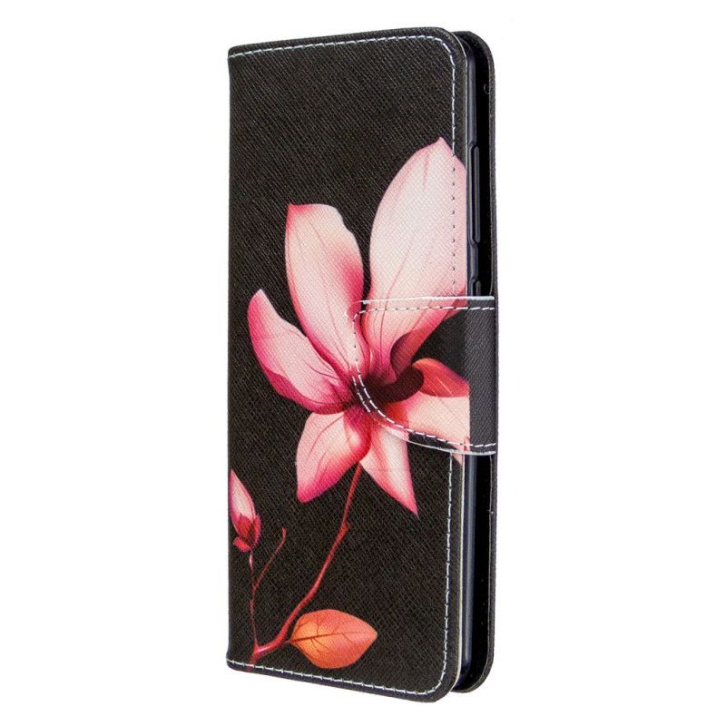 Flip Cover Læder for Samsung Galaxy A41 Lyserød Blomst