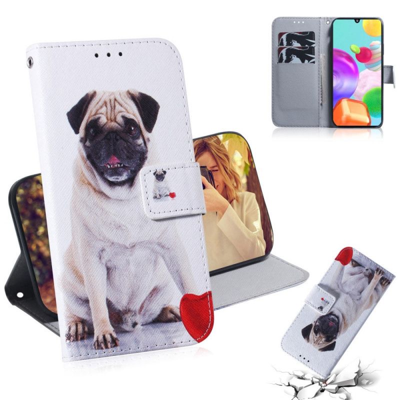 Flip Cover Læder for Samsung Galaxy A41 Mops Hund