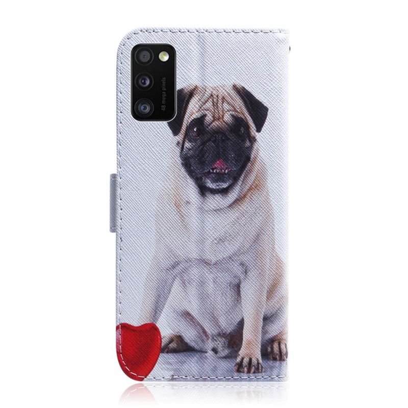 Flip Cover Læder for Samsung Galaxy A41 Mops Hund