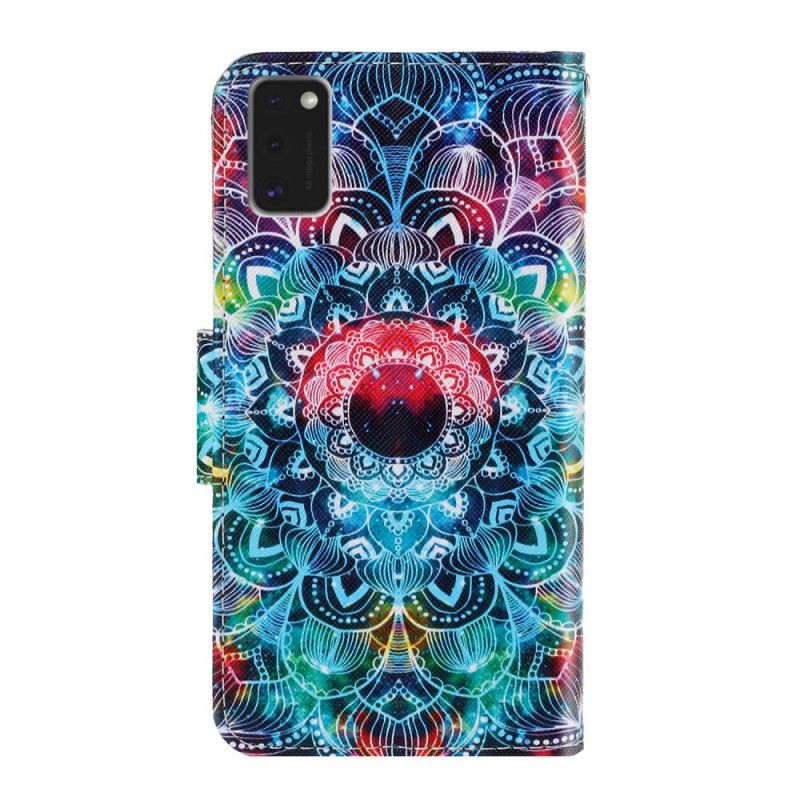 Flip Cover Læder for Samsung Galaxy A41 Prangende Mandala Med Rem