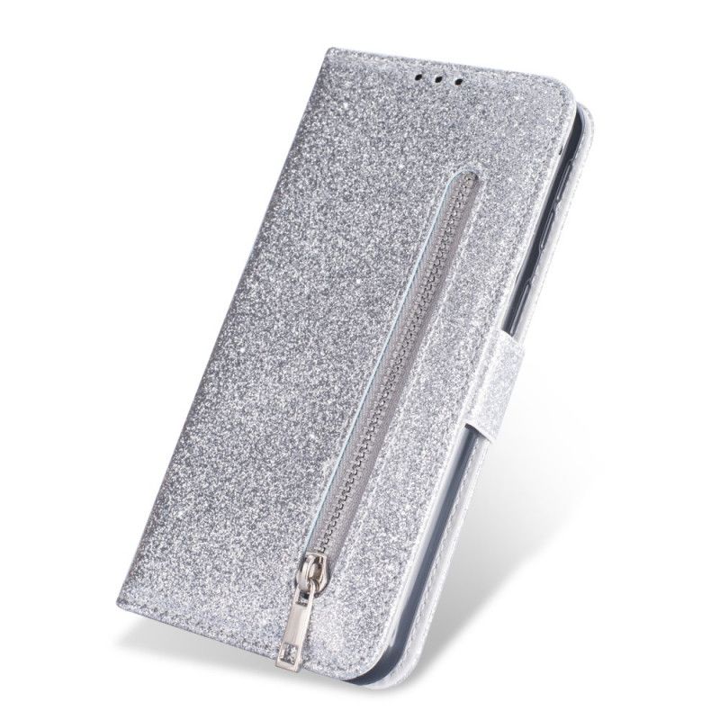 Flip Cover Læder for Samsung Galaxy A41 Sort Glitterpung