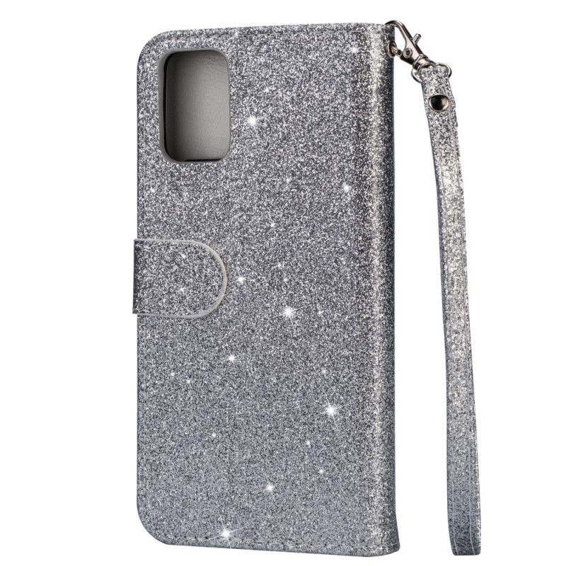 Flip Cover Læder for Samsung Galaxy A41 Sort Glitterpung