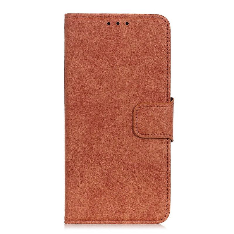 Flip Cover Læder for Samsung Galaxy A41 Sort Simpelt Lychee-Imiteret Læder