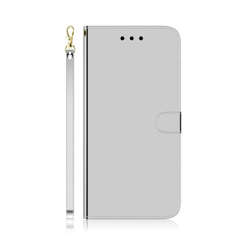 Flip Cover Læder for Samsung Galaxy A41 Sort Spejlbetræk I Imiteret Læder