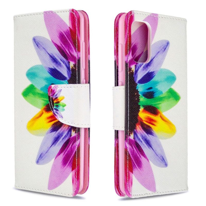 Flip Cover Læder Samsung Galaxy A41 Akvarelblomst