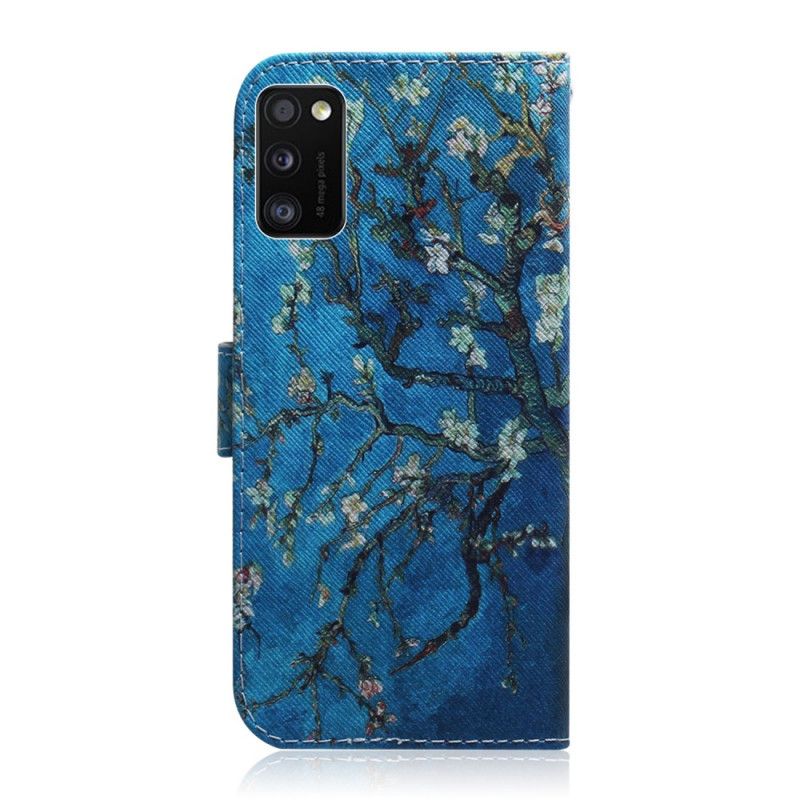 Flip Cover Læder Samsung Galaxy A41 Blomstrende Trægren Original