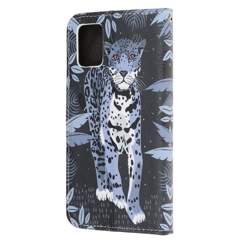 Flip Cover Læder Samsung Galaxy A41 Leopard Med Rem