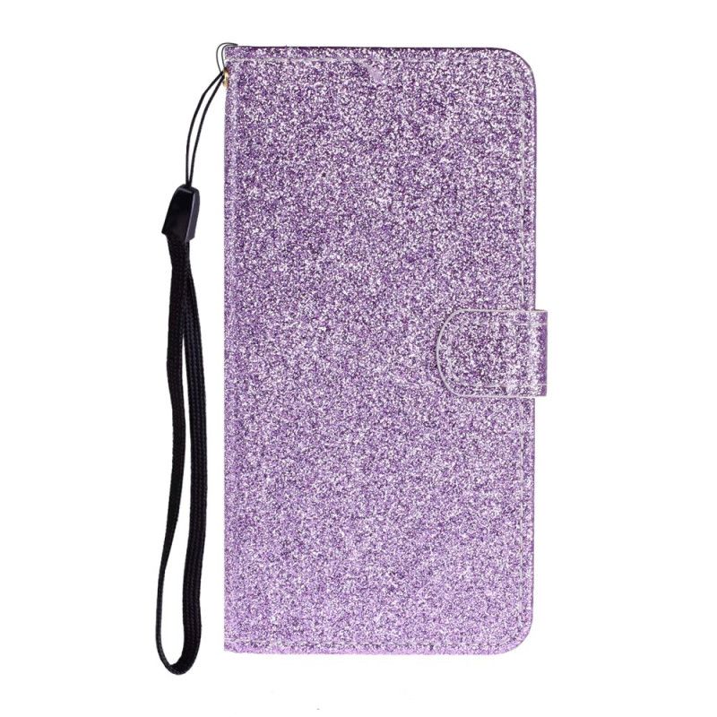 Flip Cover Læder Samsung Galaxy A41 Magenta Glitter