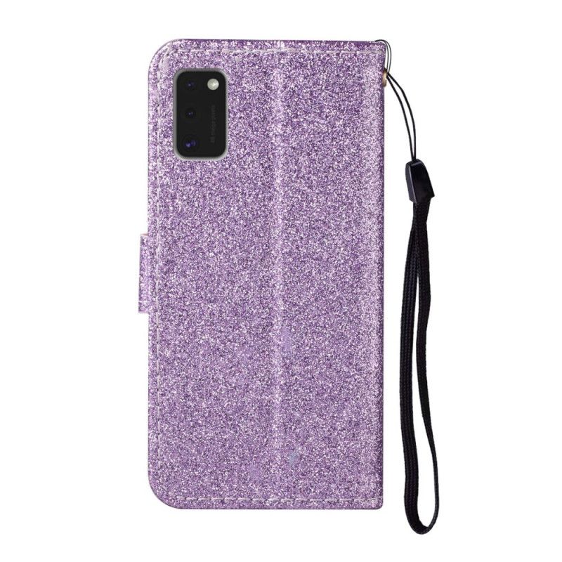 Flip Cover Læder Samsung Galaxy A41 Magenta Glitter