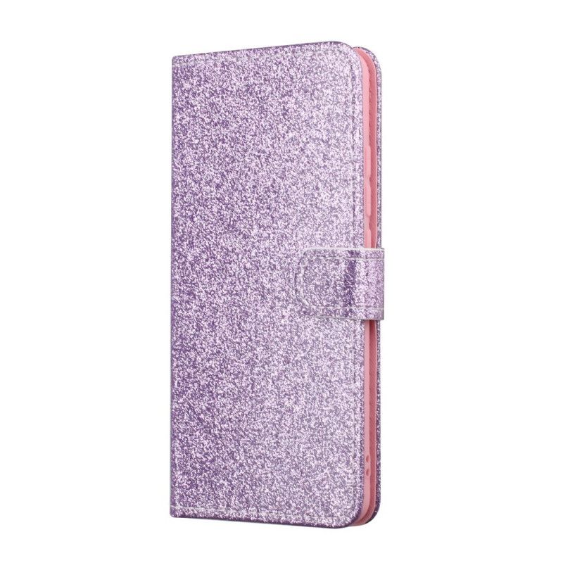 Flip Cover Læder Samsung Galaxy A41 Magenta Glitter