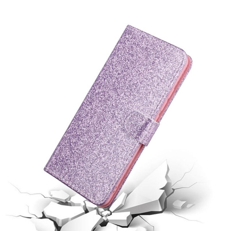 Flip Cover Læder Samsung Galaxy A41 Magenta Glitter