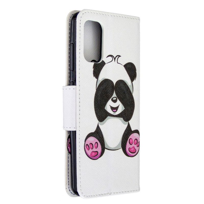 Flip Cover Læder Samsung Galaxy A41 Sjov Panda