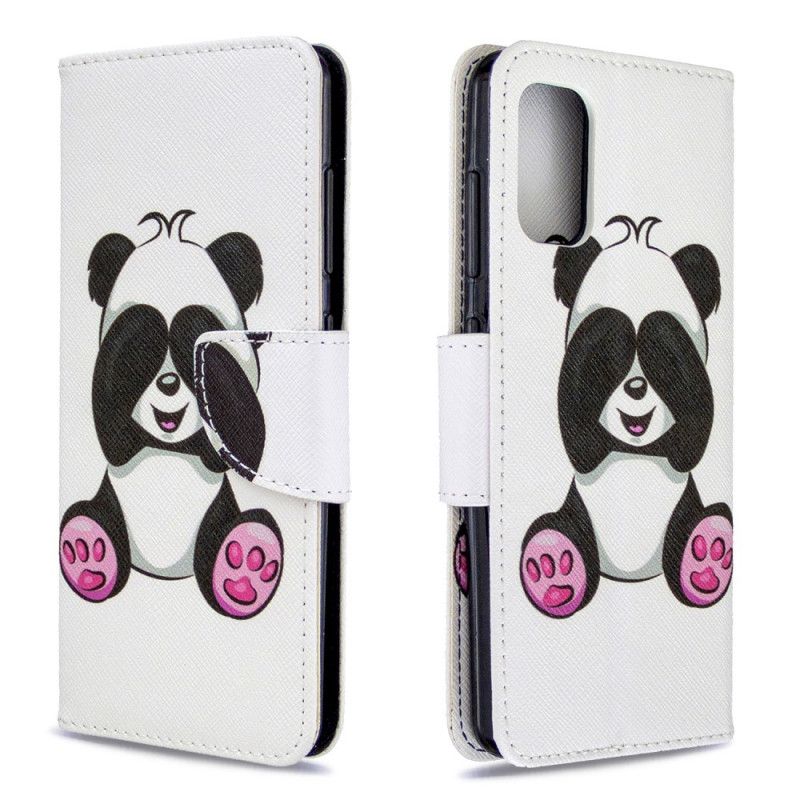 Flip Cover Læder Samsung Galaxy A41 Sjov Panda