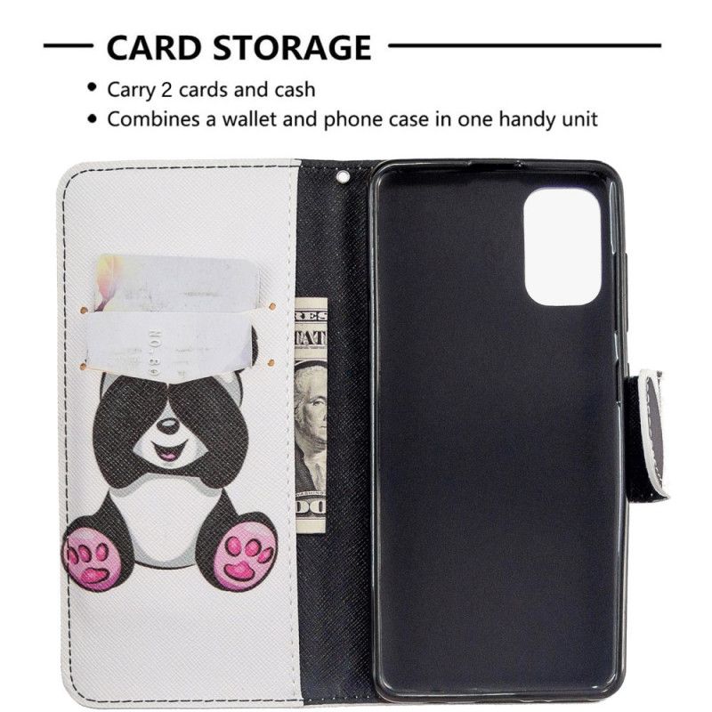 Flip Cover Læder Samsung Galaxy A41 Sjov Panda