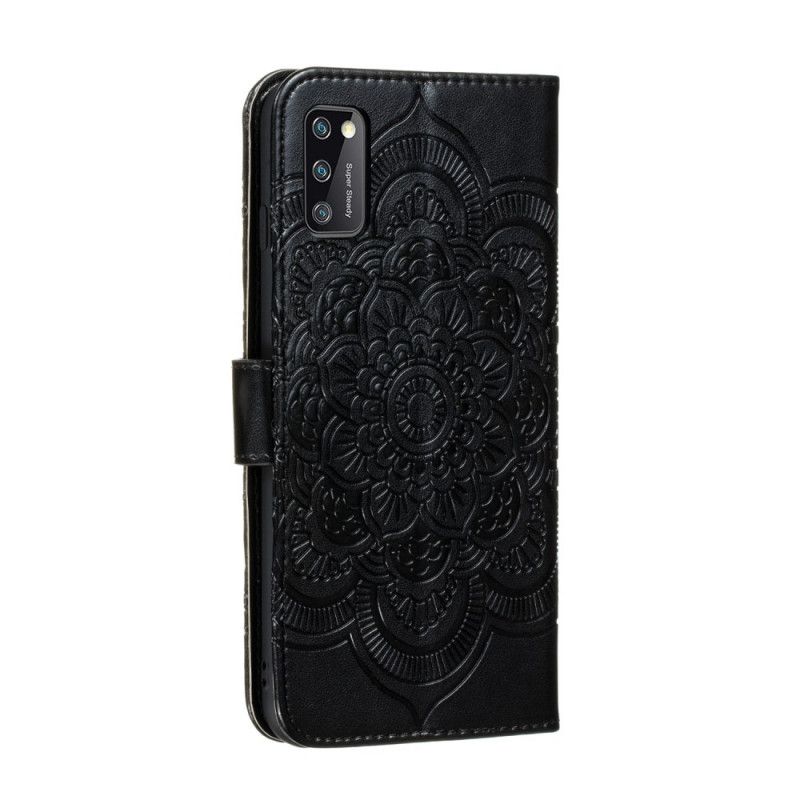 Flip Cover Læder Samsung Galaxy A41 Sort Fuld Mandala Beskyttelse