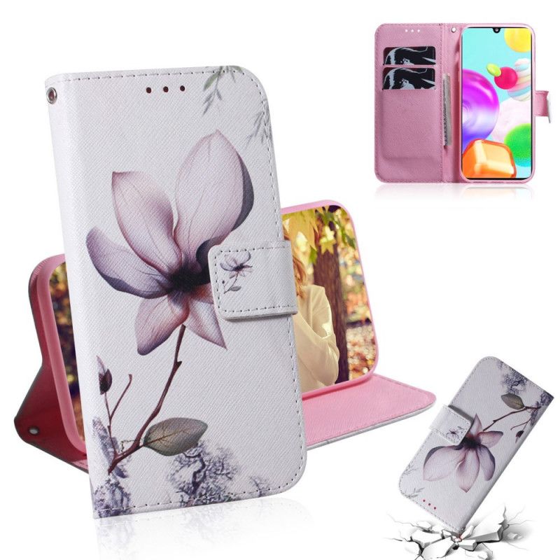 Flip Cover Samsung Galaxy A41 Mobilcover Gammel Rosenblomst