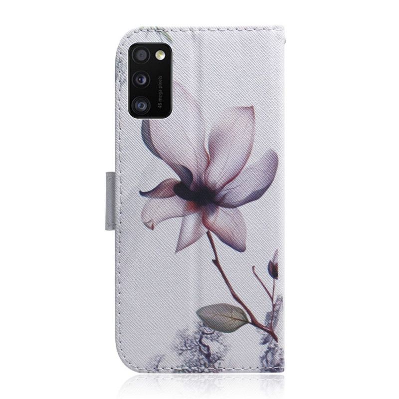 Flip Cover Samsung Galaxy A41 Mobilcover Gammel Rosenblomst