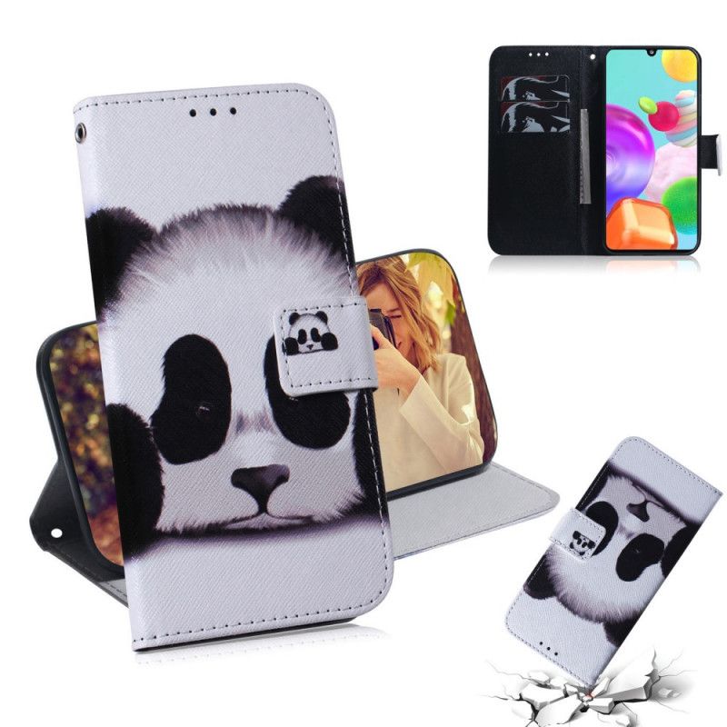 Flip Cover Samsung Galaxy A41 Mobilcover Panda Ansigt