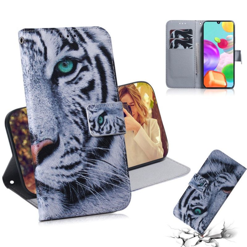 Flip Cover Samsung Galaxy A41 Mobilcover Tiger Ansigt