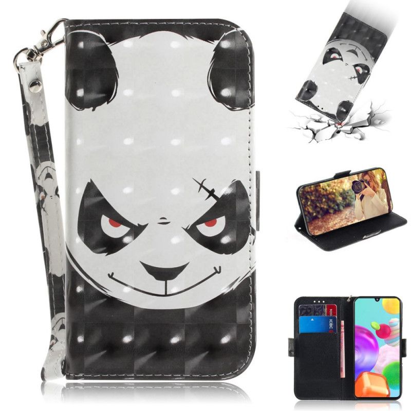 Flip Cover Samsung Galaxy A41 Mobilcover Vred Panda Med Rem