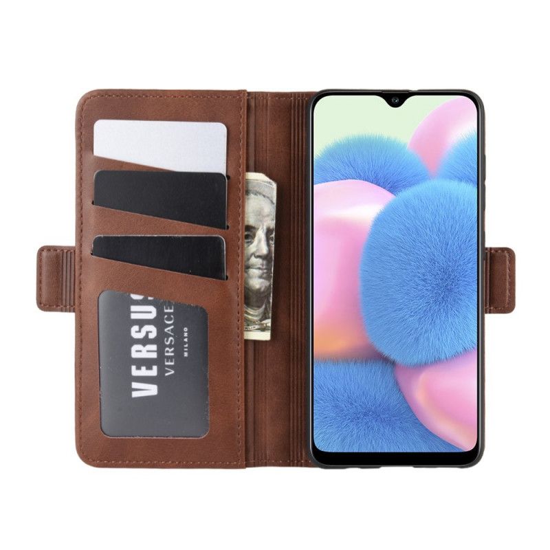 Flip Cover Samsung Galaxy A41 Sort Vintage Dobbelt Flap