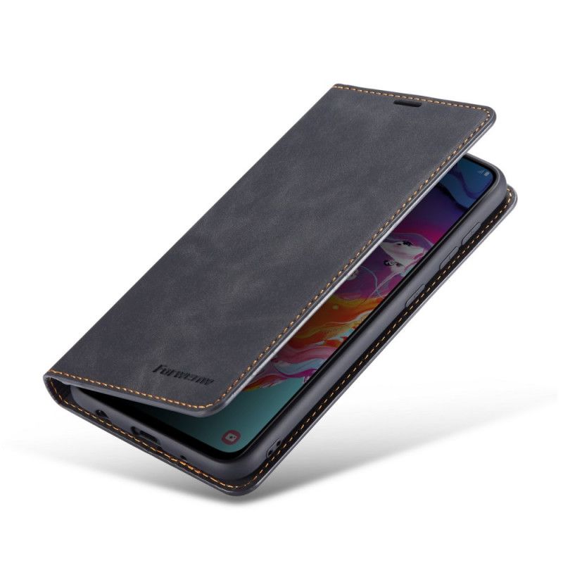 Læder Cover for Samsung Galaxy A41 Sort Forwenw Lædereffekt